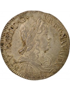 Louis XIV A la Mèche Longue 1/2 ecu Argent 1655 T Nantes 2
