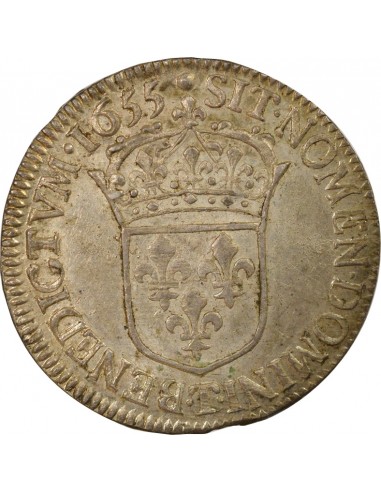 Louis XIV A la Mèche Longue 1/2 ecu Argent 1655 T Nantes