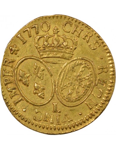 Louis XV Au Bandeau 1 louis d'or Or 1770 L Bayonne