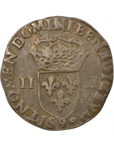 Henri III 1/4 ecu Argent 1586 9 Rennes