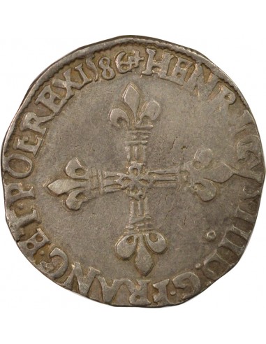 Henri III 1/4 ecu Argent 1586 9 Rennes