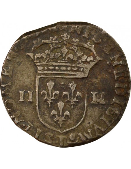 Louis XIII A la Croix fleurdelisée 1/4 ecu Argent 1615 T Nantes