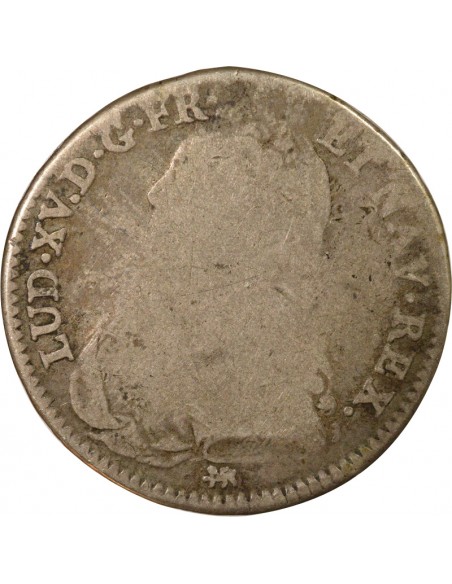 Louis XV aux Rameaux d'Olivier 1/2 ecu Argent 1732 T Nantes