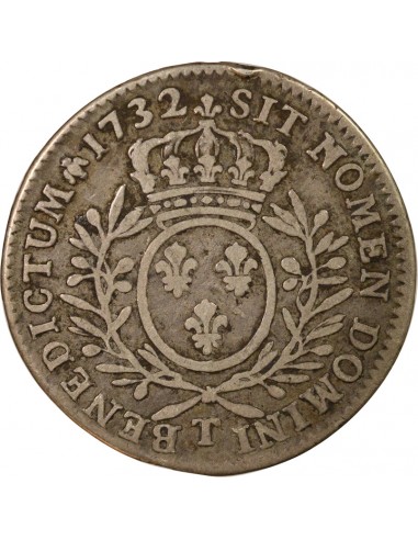 Louis XV aux Rameaux d'Olivier 1/2 ecu Argent 1732 T Nantes