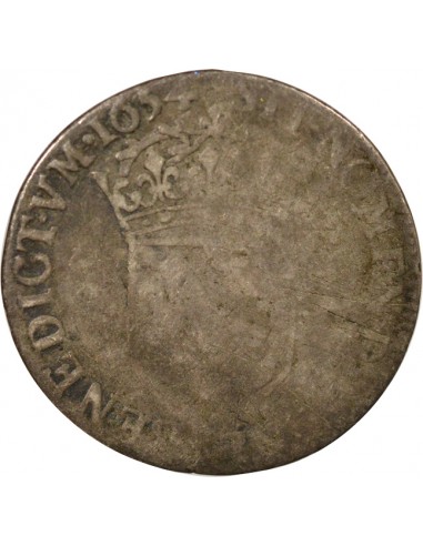 Louis XIV A la Mèche Longue 1/4 ecu Argent 1654 T Nantes