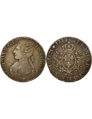 Louis XVI Aux Rameaux d'Olivier ecu Argent 1779 M Toulouse
