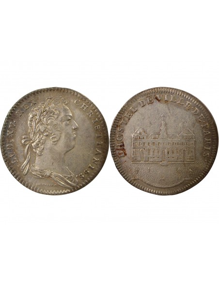 Louis XV Hôtel de Ville de Paris 1 jeton Argent 1731 A Paris