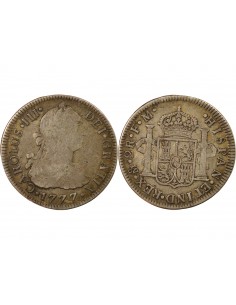 Mexique Charles III d'Espagne 2 reales Argent 1777 Mo Mexico City