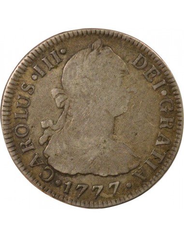 Mexique Charles III d'Espagne 2 reales Argent 1777 Mo Mexico City