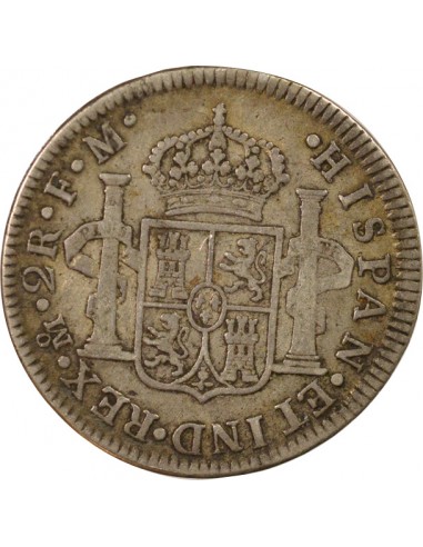 Mexique Charles III d'Espagne 2 reales Argent 1777 Mo Mexico City