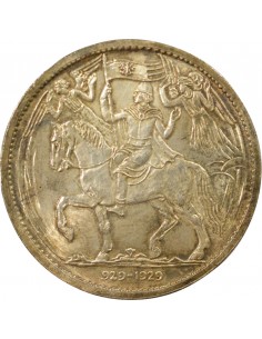 Tchécoslovaquie Victor-Emmanuel Ier de Savoie 1 000 ans de Christianisme en Bohème 5 ducats Argent 1929 2