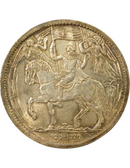 Tchécoslovaquie Victor-Emmanuel Ier de Savoie 1 000 ans de Christianisme en Bohème 5 ducats Argent 1929