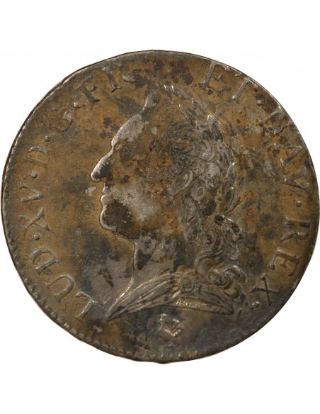 Louis XV A la Vieille Tête 1 ecu Argent 1774 B Rouen