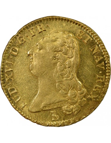 Louis XVI Tête nue 2 louis d'or Or 1786 T Nantes