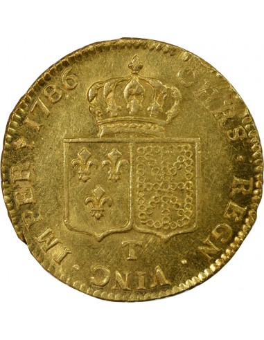 Louis XVI Tête nue 2 louis d'or Or 1786 T Nantes