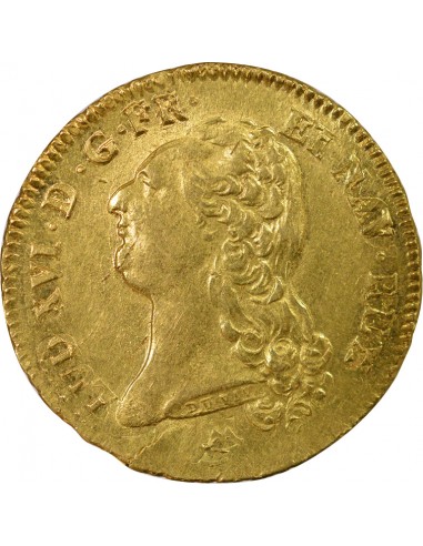 Louis XVI Tête nue 2 louis d'or Or 1786 N Montpellier