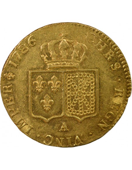 Louis XVI Tête nue 2 louis d'or Or 1786 A - Paris