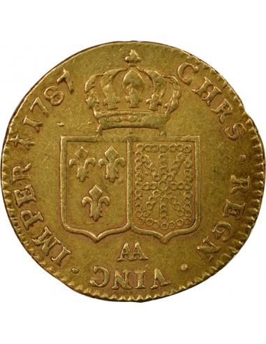 Louis XVI Tête nue 2 louis d'or Or 1787 AA Metz