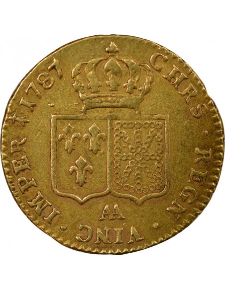 Louis XVI Tête nue 2 louis d'or Or 1787 AA Metz