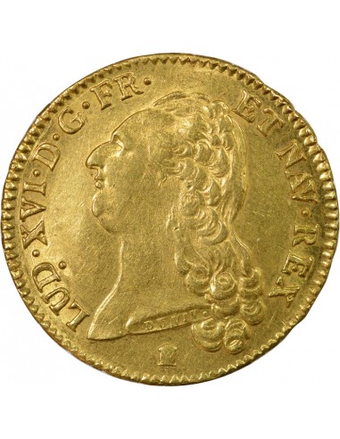 Louis XVI Tête nue 2 louis d'or Or 1786 K Bordeaux