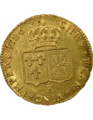 Louis XVI Tête nue 2 louis d'or Or 1786 K Bordeaux