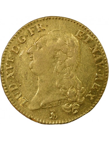 Louis XVI Tête nue 2 louis d'or Or 1786 T Nantes