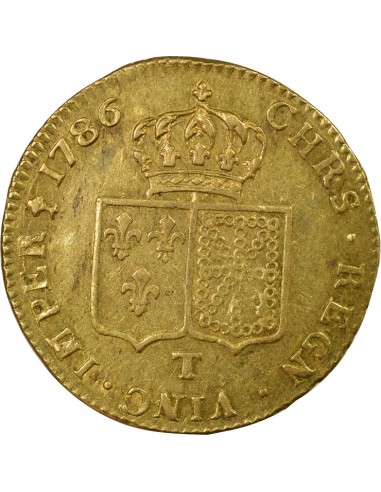 Louis XVI Tête nue 2 louis d'or Or 1786 T Nantes