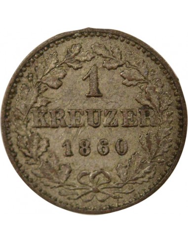 Allemagne 1 kreuzer Billon 1860 Francfort (C)