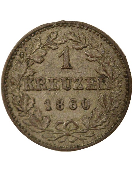 Allemagne 1 kreuzer Billon 1860 Francfort (C)