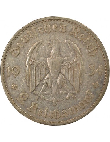 Allemagne Eglise de Postdam 2 reichsmark Argent 1934 A Berlin
