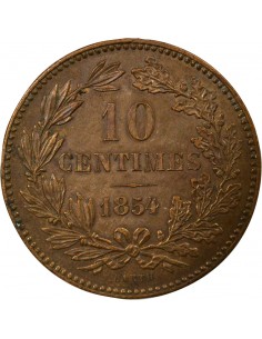 Luxembourg Guillaume III des Pays-Bas 10 centimes Bronze 1854 B. Bruxelles 2