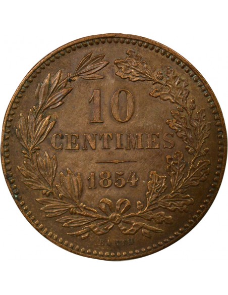 Luxembourg Guillaume III des Pays-Bas 10 centimes Bronze 1854 B. Bruxelles