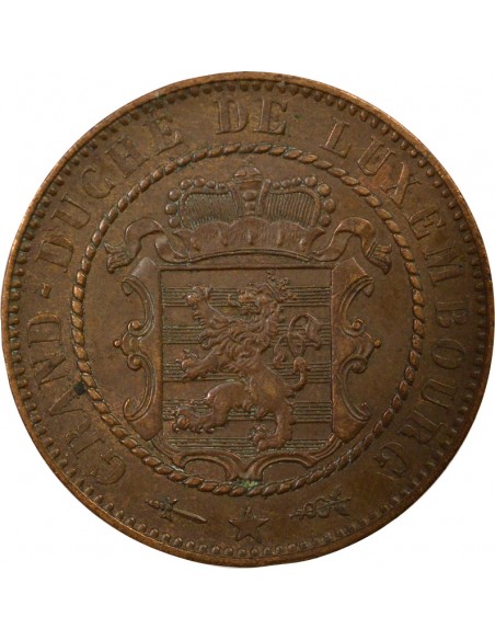 Luxembourg Guillaume III des Pays-Bas 10 centimes Bronze 1854 B. Bruxelles