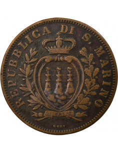 Saint-Marin 10 centesimi Cuivre 1893 R Rome 2