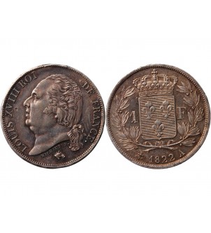 LOUIS XVIII﻿ - 1 FRANC 1822 A PARIS﻿ 2