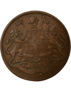 Inde 1/4 anna Cuivre 1835 Madras 2