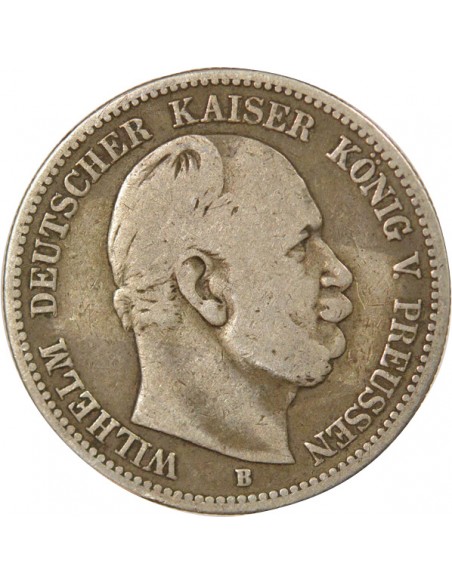 Etats Allemands (Prusse) Guillaume Ier de Prusse 2 mark Argent 1876 Hanovre