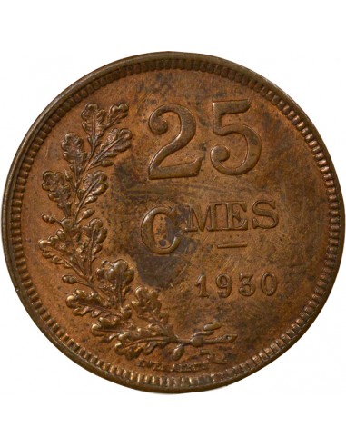 Luxembourg Charlotte 25 centimes Bronze 1930 B. Bruxelles