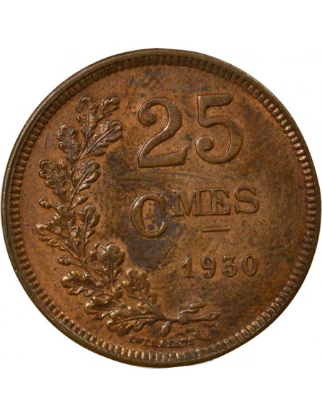Luxembourg Charlotte 25 centimes Bronze 1930 B. Bruxelles