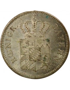 Etats Allemands (Bavière) Louis Ier de Bavière 1 kreuzer Billon 1853 D Munich 2