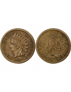 USA Tête d'Indien 1 cent Bronze 1860 Philadelphie