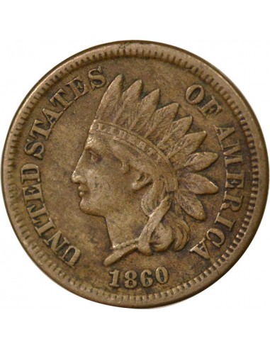 USA Tête d'Indien 1 cent Bronze 1860 Philadelphie