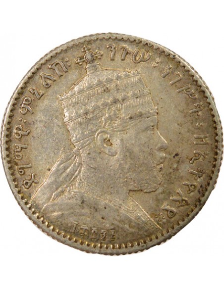 Ethiopie Menelik II 1 gersh Argent 1895 (1903-1928) A - Paris