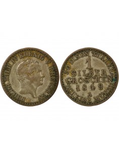 Etats Allemands (Prusse) Frédéric-Guillaume IV 1 groschen Billon 1849 A Berlin