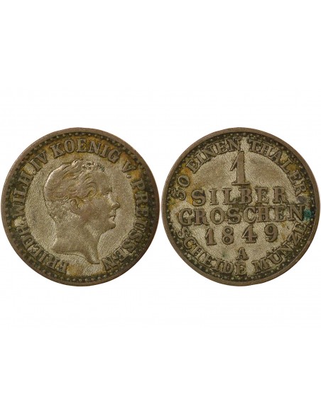Etats Allemands (Prusse) Frédéric-Guillaume IV 1 groschen Billon 1849 A Berlin