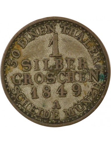 Etats Allemands (Prusse) Frédéric-Guillaume IV 1 groschen Billon 1849 A Berlin