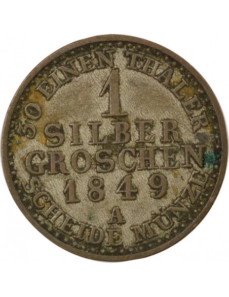 Etats Allemands (Prusse) Frédéric-Guillaume IV 1 groschen Billon 1849 A Berlin