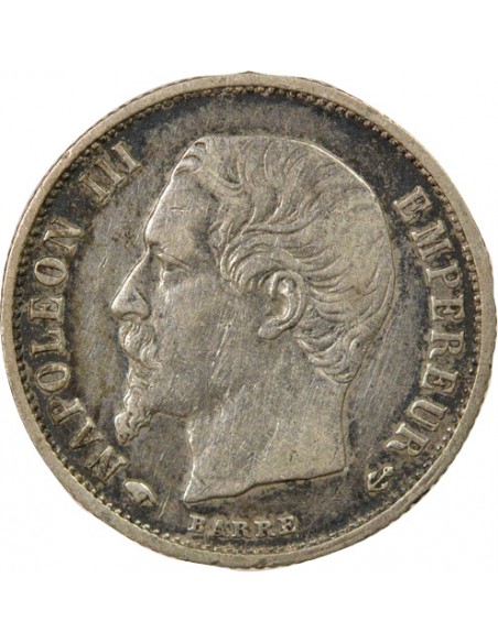 Napoléon III Tête nue 50 centimes Argent 1859 A - Paris