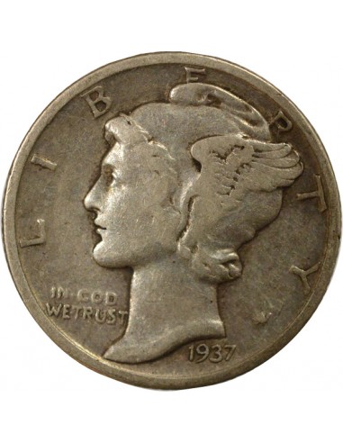 Etats Unis d'Amérique Mercury 1 dime Argent 1937 Philadelphie