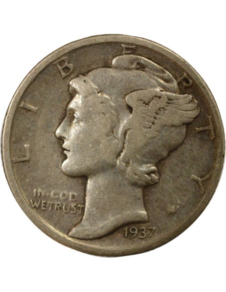 Etats Unis d'Amérique Mercury 1 dime Argent 1937 Philadelphie
